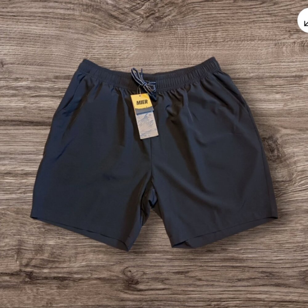 MIER Men's Athletic Running Shorts XXL 7'' Quick Dry Zipper Pockets for Workout